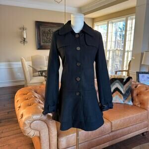 guess marciano black wool blend fitted coat y2k
